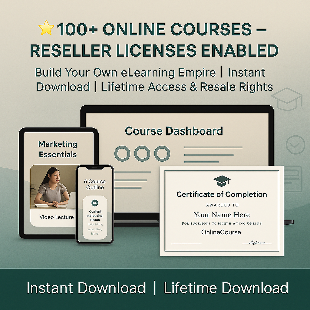 100+ Online Courses Reseller Licenses Enabled 100+ Online Courses Reseller Licenses Enabled