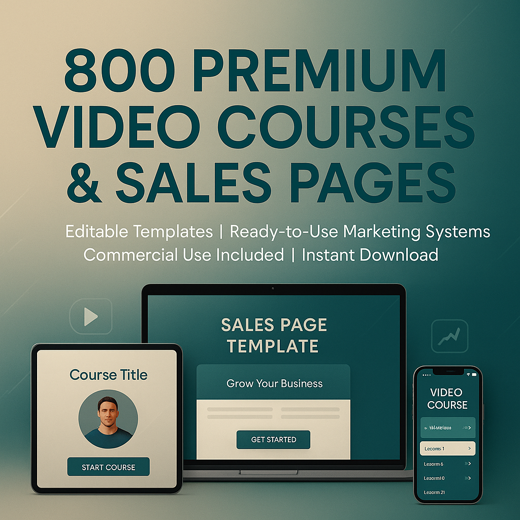 800 PREMIUM Video Courses and Sales Pages 800 PREMIUM Video Courses and Sales Pages